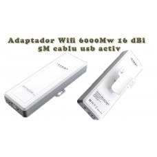 Adaptor Wifi, Wireless Usb EDUP EP-8523 Wifi 6000Mw 16 dBi 5m Cablu USB Activ